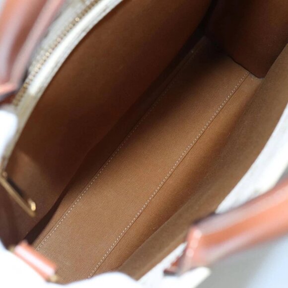 CELINE Triomphe Small Vertical Cabas Tote Bag PVC Leather 2way White - Picture 13 of 16